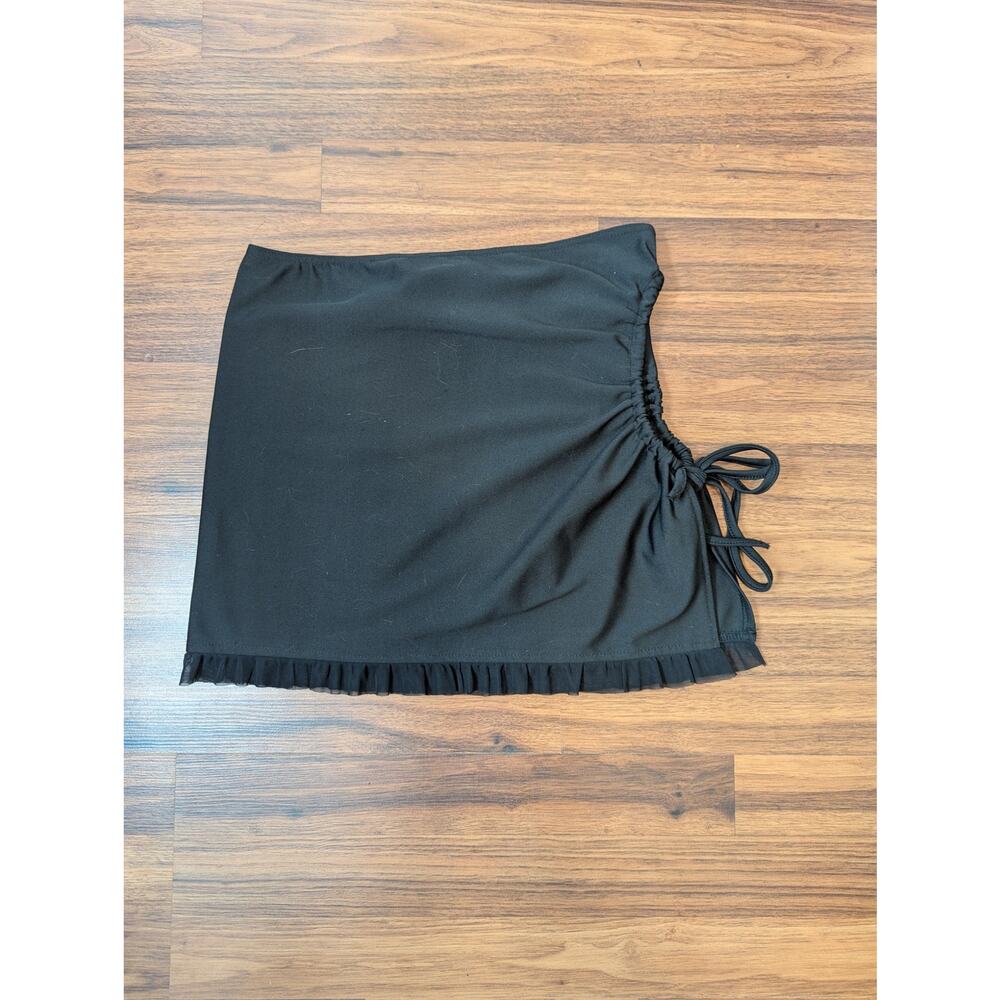 Y2K Cut Out Tie Side Mini Skirt Size Small Black Clubbing Beach Rave NWT